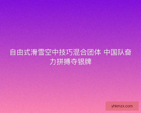自由式滑雪空中技巧混合团体 中国队奋力拼搏夺银牌